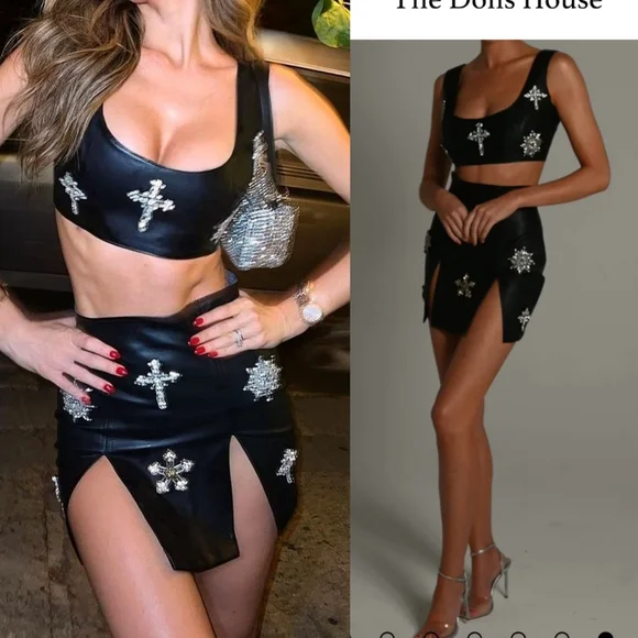 The Dolls House Gothic perfection Kourtney SET veg leather gothic glam set S xs - Picture 5 of 10